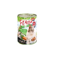   Panzi | FitActive | Felnőtt macskáknak | Konzerv | Nyúl, liba, répa - 415 g