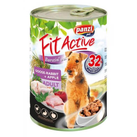 Panzi | FitActive | Felnőtt kutyáknak | Konzerv | Liba, nyúl és alma - 1240 g