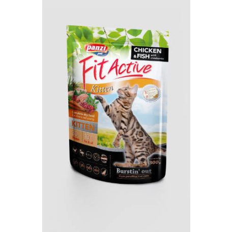 Panzi | Fit Active | Kitten | Kölyök macskáknak | Száraztáp | Hal, szárnyas - 300 g