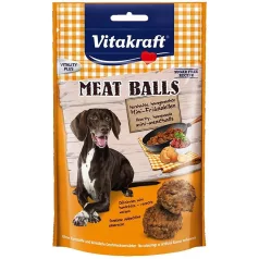   Vitakraft Meat Balls | Húsgolyó jutalomfalat sertéssel és marhával kistestű kutyák részére – 80 g