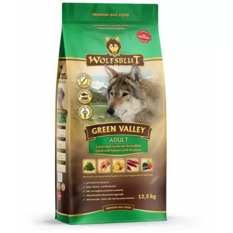 Wolfsblut Green Valley Adult Bárány Lazac Burgonyával száraz kutyatáp 12,5 kg