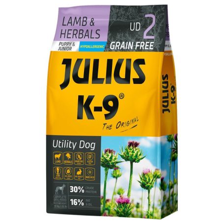 Julius K-9 | Utility Dog Hypoallergenic | Száraztáp | Kölyök kutyáknak | Bárány, gyógynövény - 10 kg