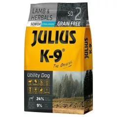  Julius K-9 | Utility Dog Hypoallergenic | Száraztáp | Idős, túlsúlyos kutyáknak | Bárány, gyógynövény - 10 kg