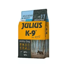   Julius K-9 | Utility Dog Hypoallergenic | Száraztáp | Felnőtt kutyáknak | Vaddisznó, bogyó - 3 kg