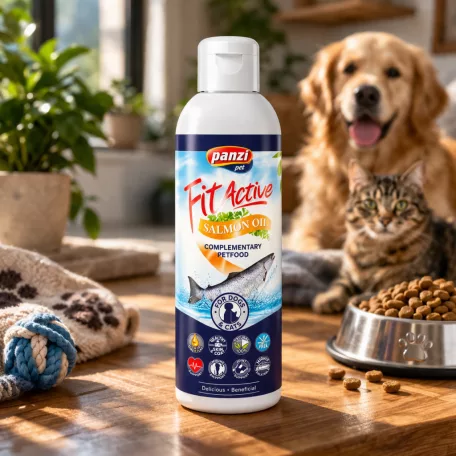 FitActive Salmon Oil | Lazacolaj kiegészítő eledel kutyák és macskák számára – 250 ml