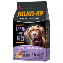   Julius K-9 | Hypoallergenic | Száraztáp | Kölyök és növendék kutyáknak | Bárány, rizs - 12 kg