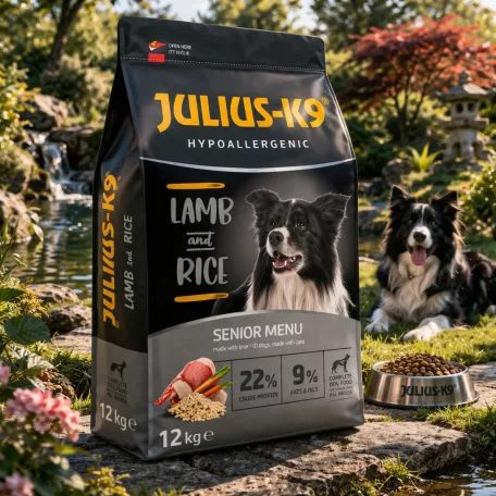 Julius K-9 | Hypoallergenic | Száraztáp | Idős és túlsúlyos kutyáknak | Bárány, rizs - 12 kg
