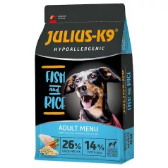   Julius K-9 | Hypoallergenic | Száraztáp | Felnőtt kutyáknak | Hal, rizs - 3 kg