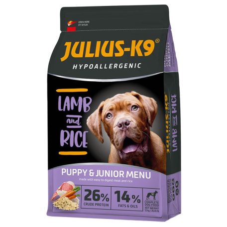 Julius K-9 | Hypoallergenic | Száraztáp | Kölyök és növendék kutyáknak | Bárány, rizs - 3 kg