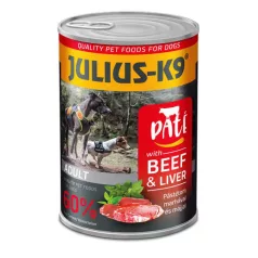   Julius K-9 | Felnőtt kutyáknak | Konzerv | Marha és máj pástétom - 400 g