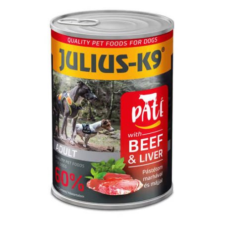 Julius K-9 | Felnőtt kutyáknak | Konzerv | Marha és máj pástétom - 400 g