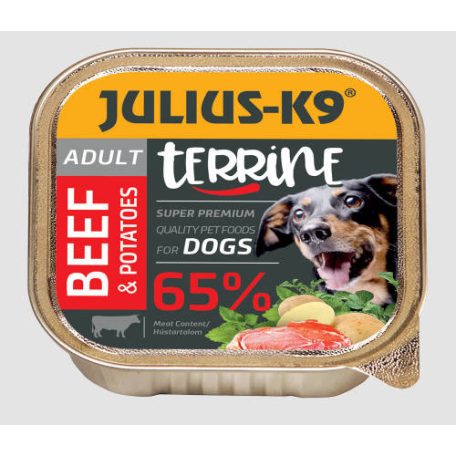 Julius K-9 | Dog Terrine | Felnőtt kutyáknak | Alutálas | Marha és burgonya - 150 g