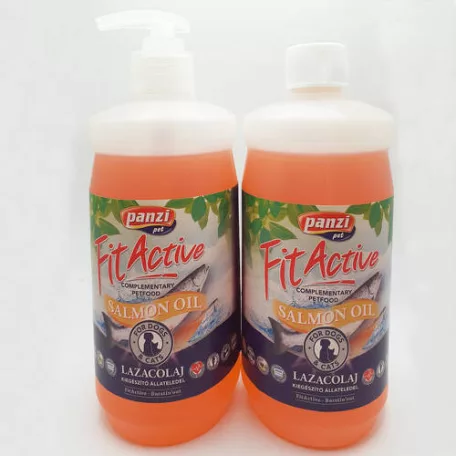 FitActive Salmon Oil | Lazacolaj kiegészítő eledel kutyák és macskák számára – 500 ml