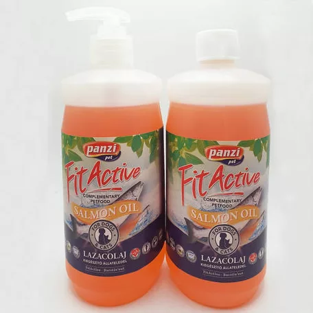 FitActive Salmon Oil | Lazacolaj kiegészítő eledel kutyák és macskák számára – 500 ml