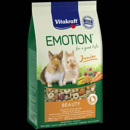 Vitakraft Emotion Beauty Junior Rabbit | Teljes értékű eledel fiatal nyulaknak – 600 g