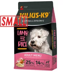   Julius K-9 | Hypoallergenic | Száraztáp | kistestű felnőtt kutyáknak | Bárány, rizs - 3 kg