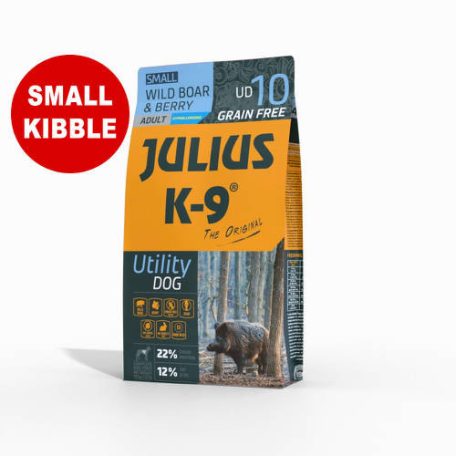 Julius K-9 | Utility Dog Hypoallergenic | Száraztáp | Kistestű felnőtt kutyáknak | Vaddisznó, bogyó - 10 kg