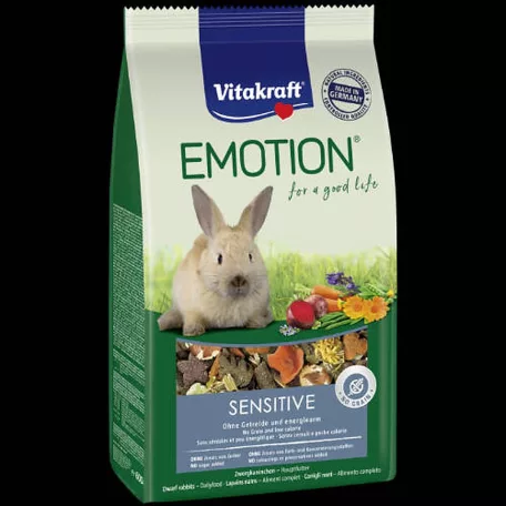 Vitakraft Emotion Sensitive All Ages Rabbit | Teljes értékű eledel gabonamentes – törpenyulak számára – 600 g