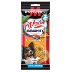   Panzi | FitActive | Denta-Sticks Hypoallergenic Immunity "M" | Felnőtt kutyáknak | Jutalomfalat | Kurkuma, vörösáfonya - 170 g