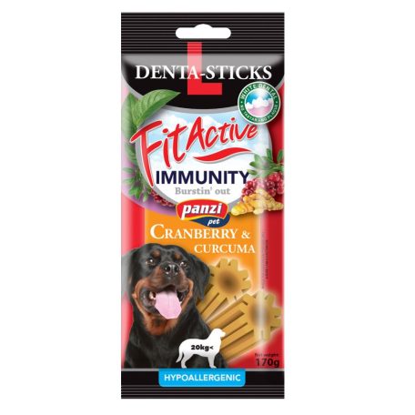 Panzi | FitActive | Denta-Sticks Hypoallergenic Immunity "L" | Felnőtt kutyáknak | Jutalomfalat | Kurkuma, vörösáfonya - 170 g