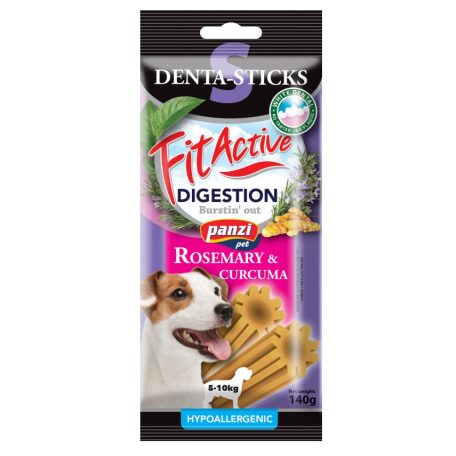 Panzi | FitActive | Denta-Sticks Hypoallergenic Digestion "S" | Felnőtt kutyáknak | Jutalomfalat | Kurkuma, rozmaring - 170 g