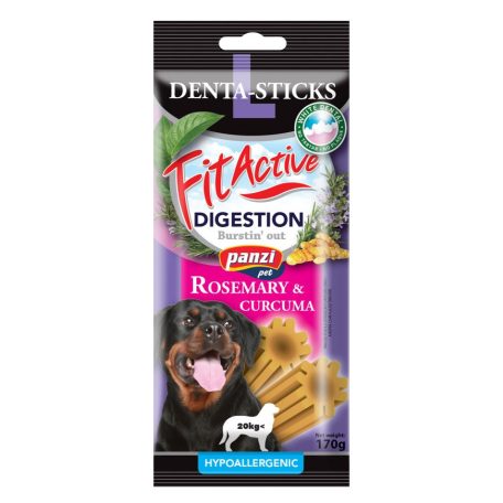 Panzi | FitActive | Denta-Sticks Hypoallergenic Digestion "L" | Felnőtt kutyáknak | Jutalomfalat | Kurkuma, rozmaring - 170 g