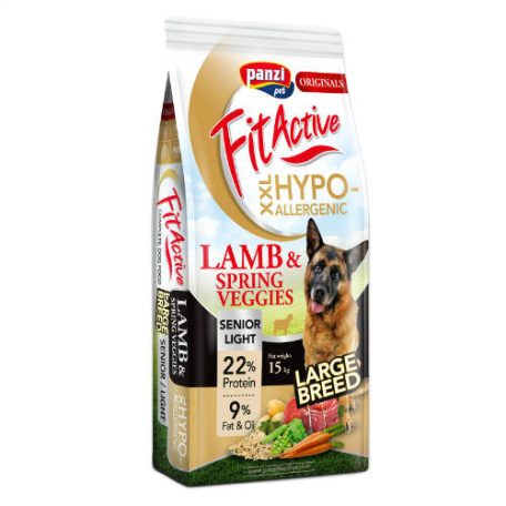 FitActive | ORIGINALS  SENIOR/LIGHT LARGE BREED HYPOALLERGENIC - Lamb&Spring Veggies - 15kg