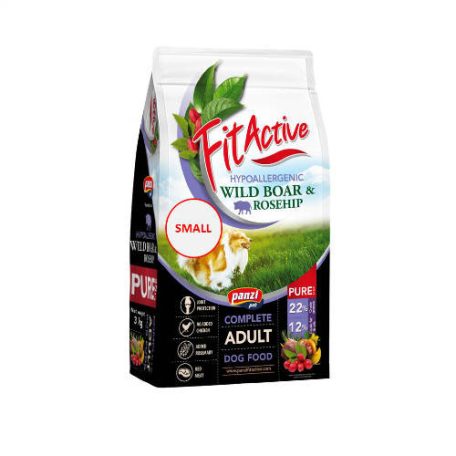 Panzi | FitActive | PURE Hypoallergenic | Kistestű kutyáknak | Száraztáp | Vaddisznó és csipkebogyó - 3 kg