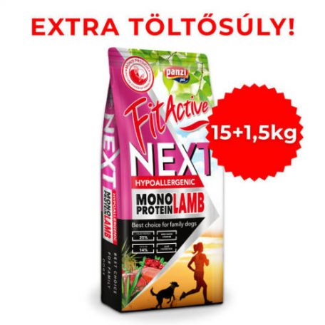 FitActive NEXT Hypoallergenic MONO Lamb with Cranberry | Bárány & Vörösáfonya – 15 kg + 1,5 kg ajándék