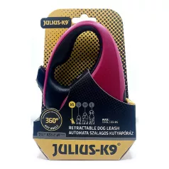   Julius-K9 | Retractable Dog Leash | Automata szalagos kutyapóráz – piros/fekete (XS) 3 m