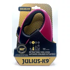   Julius-K9 | Retractable Dog Leash | Automata szalagos kutyapóráz – piros/fekete (S) 5 m
