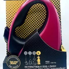   Julius-K9 | Retractable Dog Leash | Automata szalagos kutyapóráz – piros/fekete (L) 5 m