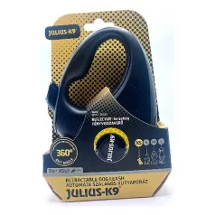   Julius-K9 | Retractable Dog Leash | Automata szalagos kutyapóráz – neon narancs (XS) 3 m