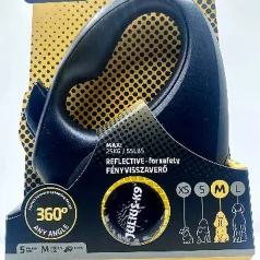   Julius-K9 | Retractable Dog Leash | Automata szalagos kutyapóráz – neon narancs (M) 5 m