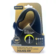   Julius-K9 | Retractable Dog Leash | Automata szalagos kutyapóráz – neon sárga (XS) 3 m