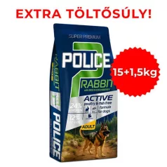   Police | Adult Hypoallergenic Rabbit with Rice & Cranberry – csirkementes, szuperprémium felnőtt kutyatáp – 15 kg + 1,5 kg