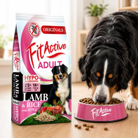 FitActive | Wheatfree Adult Hypoallergenic Lamb & Rice with Apple | Búzamentes száraz eledel felnőtt kutyáknak – 13.2 kg (12+1.2 kg)