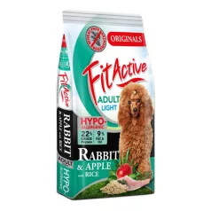   FitActive | Wheatfree Adult Hypoallergenic Rabbit & Apple with Rice | Búzamentes száraz eledel felnőtt kutyáknak – 13.2 kg (12+1.2 kg)
