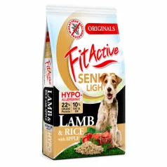   FitActive | Wheatfree Senior / Light Lamb & Rice with Apple | Búzamentes száraz eledel idős és túlsúlyos kutyáknak – 13.2 kg (12+1.2 kg)