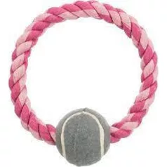   Trixie Rope Ring with Tennis Ball | Játék (kötél,labdával) kutyák részére - 6x18 cm