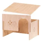 Ferplast Sin 4647 | Természetes fából készült búvóhely és pihenőház nyulak számára – 37 × 28 × 20 cm