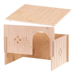   Ferplast Sin 4647 | Természetes fából készült búvóhely és pihenőház nyulak számára – 37 × 28 × 20 cm