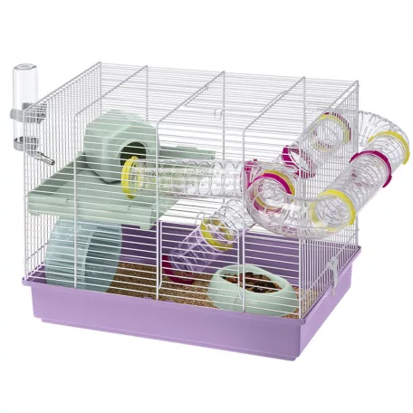Ferplast Laura | Kétszintes moduláris hörcsögketrec külső csőrendszerrel – 46 x 29,5 x 37,5 cm