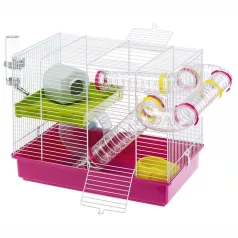   Ferplast Laura | Kétszintes moduláris hörcsögketrec külső csőrendszerrel – 46 x 29,5 x 37,5 cm