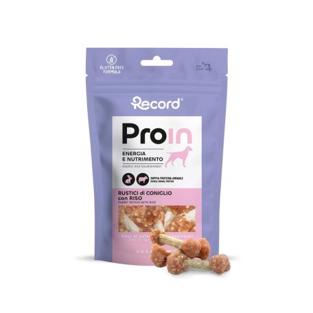 RECORD ProIn Jutalomfalat Kutyáknak Rustici Nyúl és Rízs 75 g 