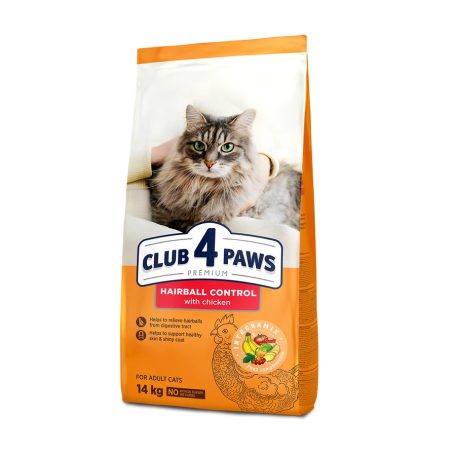 CLUB 4 PAWS Premium Szőrlabda-kontroll Száraz Macskaeledel 14 kg