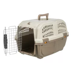   Trixie | Transport Box Skudo | biztonságos, jól szellőző szállítóbox kisállatoknak – tópszín/homok, (XS), 30 × 32 × 49 cm, max. 12 kg