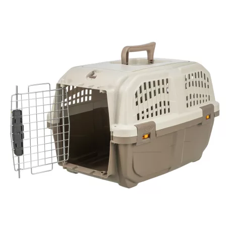 Trixie | Transport Box Skudo | biztonságos, jól szellőző szállítóbox kisállatoknak – tópszín/homok, (XS), 30 × 32 × 49 cm, max. 12 kg