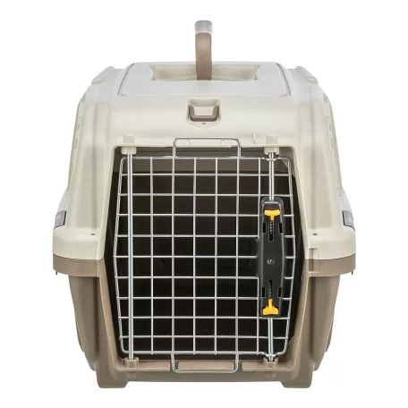 Trixie | Transport Box Skudo | biztonságos, jól szellőző szállítóbox kisállatoknak – tópszín/homok, (XS), 30 × 32 × 49 cm, max. 12 kg