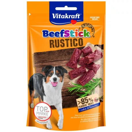 Vitakraft Beef Stick Rustico | Szaftos marhahúsos és szalámi ízesítésű jutalomfalat falatkák kistestű kutyák részére – 55 g Rövid leírás: